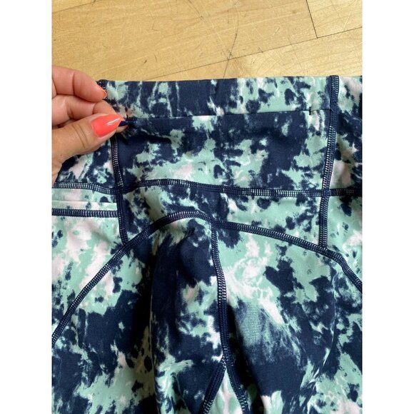 SWEATY Betty BNWOT "power pocket" tights 7/8 sz XXS NEW Green abstract tie dye - Picture 7 of 7